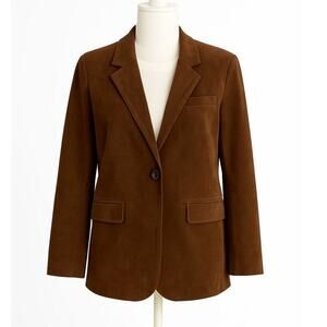 Free People Paper Cut Vegan Suede Blazer Brown Size Small NWOT